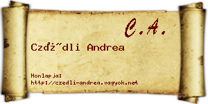 Czédli Andrea névjegykártya